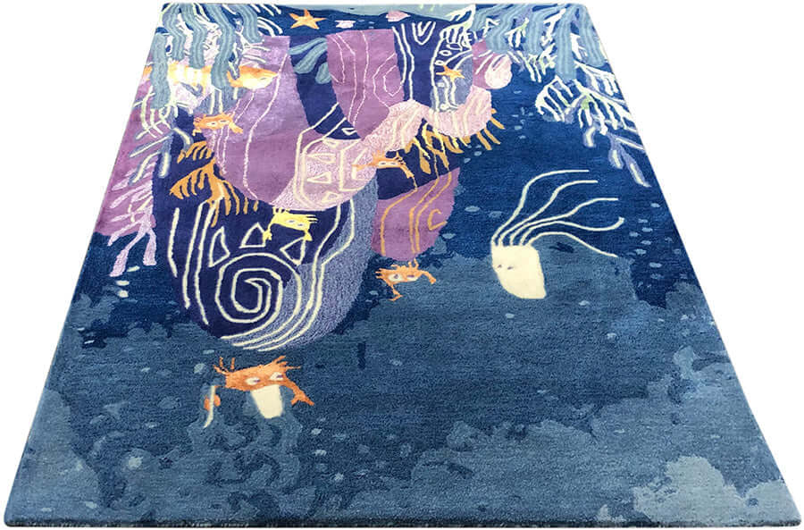 Underwater Nature Hand-Tufted Rug