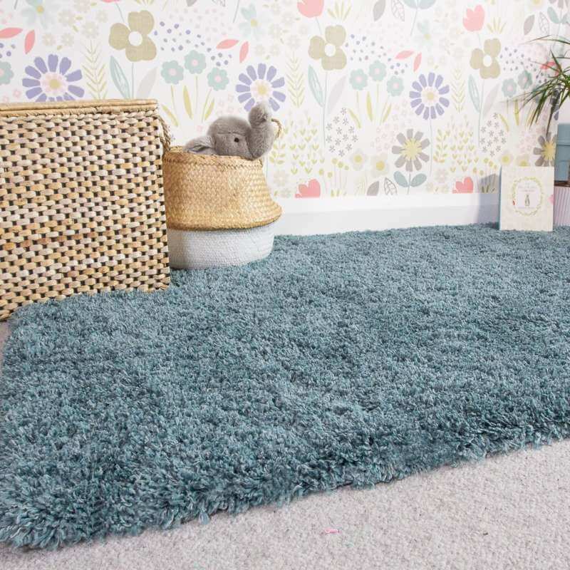 Blue Super Soft Luxury Shaggy Rug