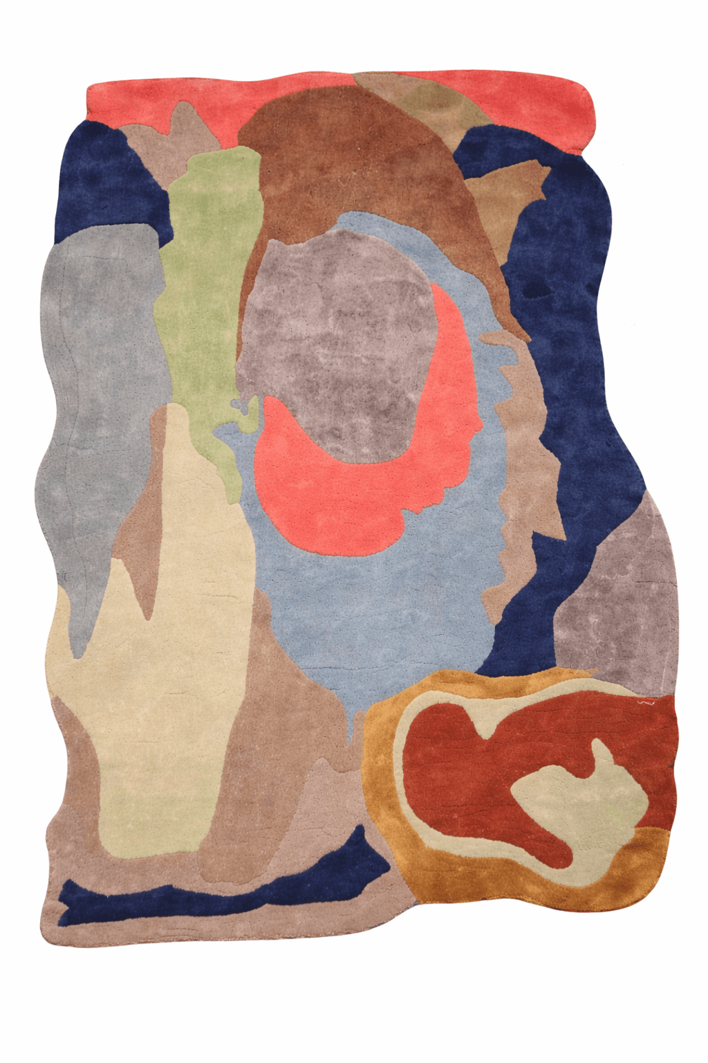 Terra Flow Abstract Hand-Tufted Rug showcasing artistic design in earthy tones and organic shapes.