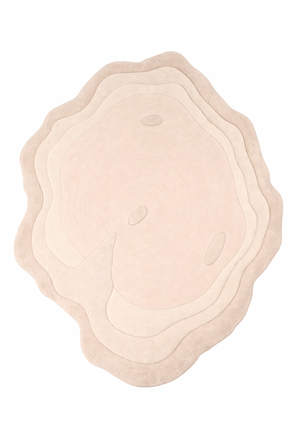 Crescent Calm rug features fluid organic shapes, hand-tufted in premium wool, perfect for modern minimalist spaces.