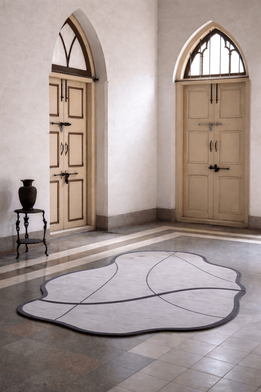 Damia Grey Abstract Wool Rug