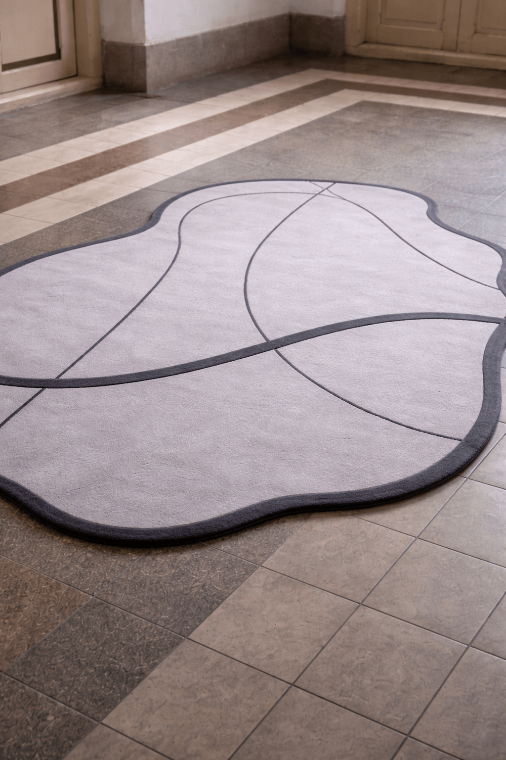 Damia Grey Abstract Wool Rug