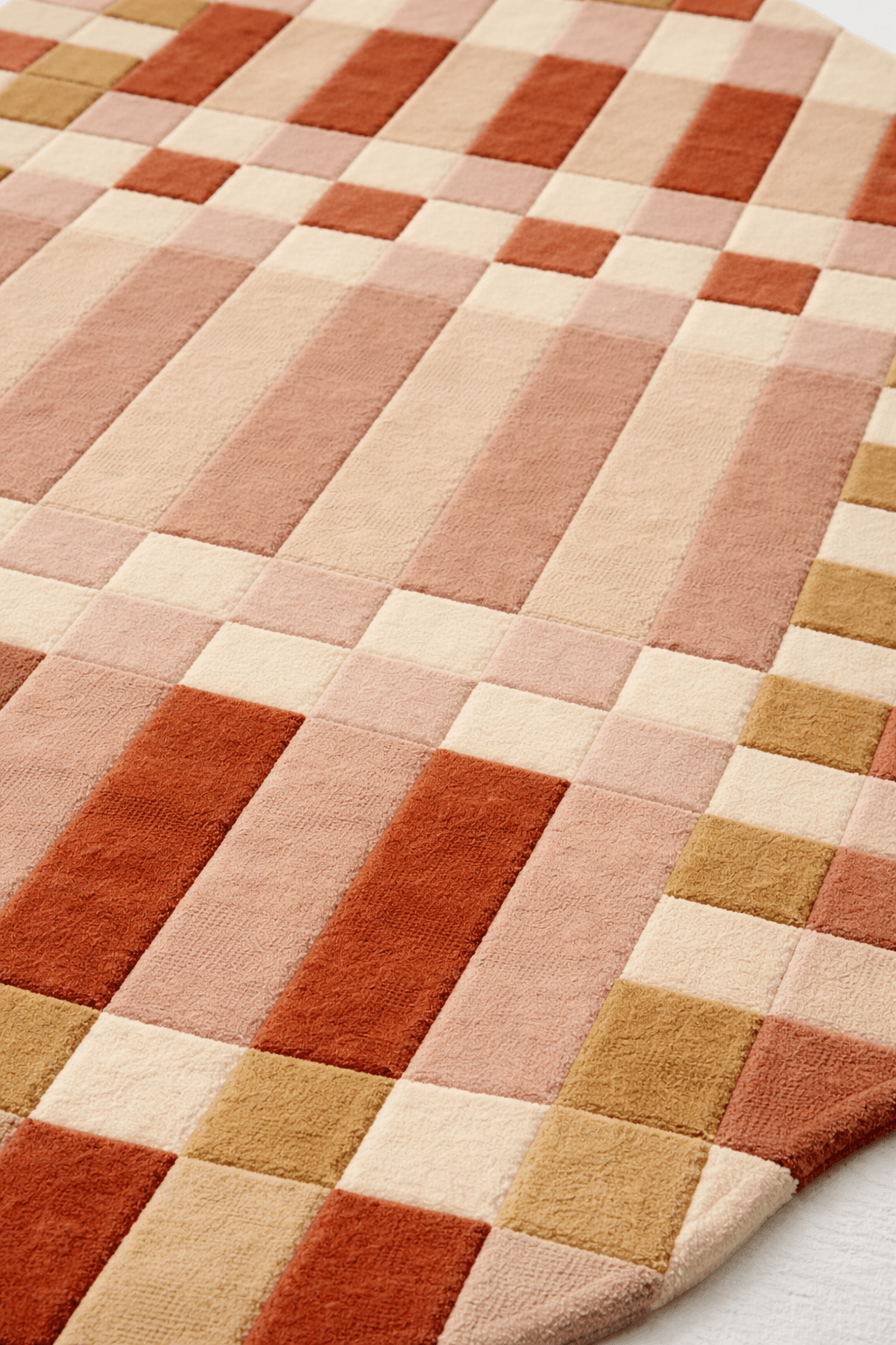 Terracotta Grid Sculpt Rug