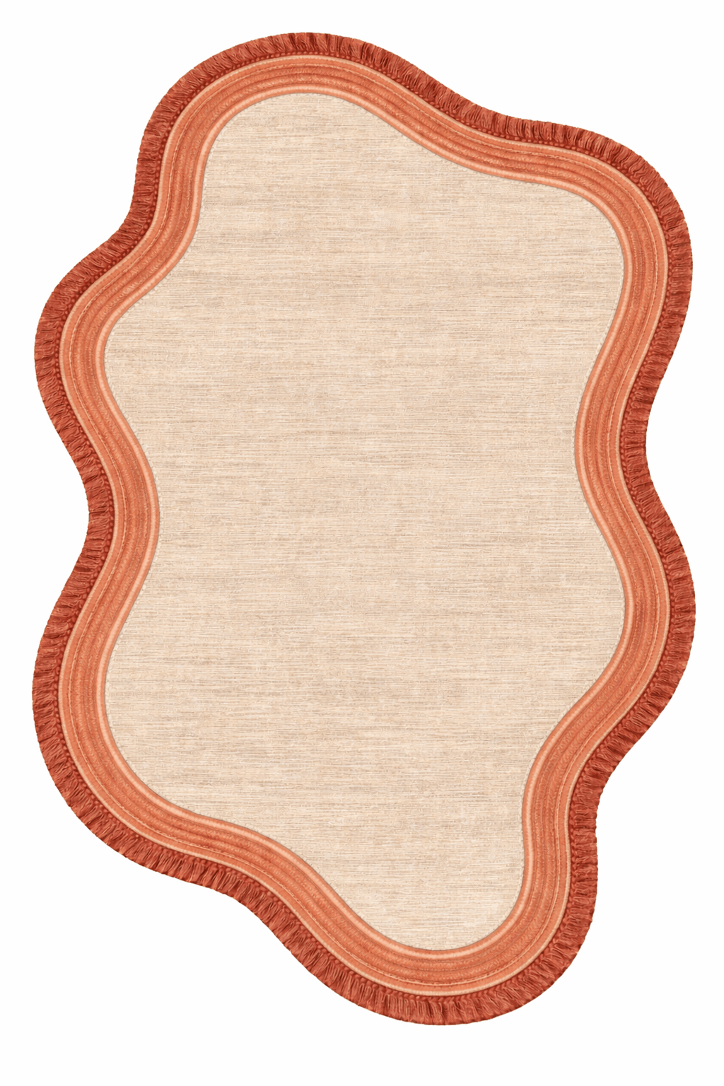 Terracotta Flow Tassel Rug