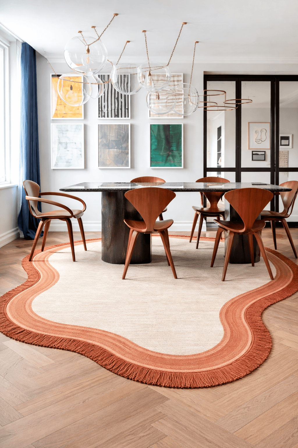 Terracotta Flow Tassel Rug