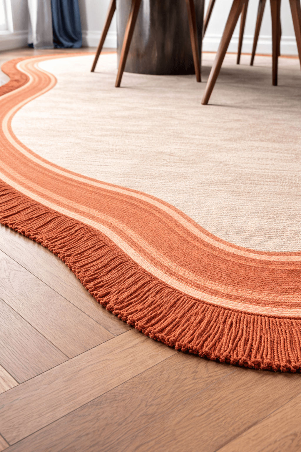Terracotta Flow Tassel Rug