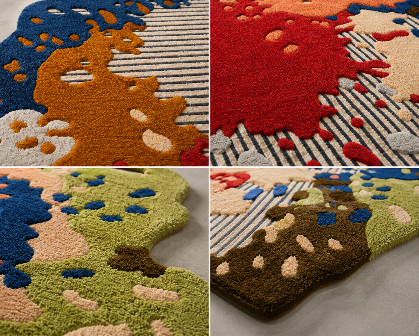 Chromatic Bloom area rug featuring vibrant colors and organic shapes in a contemporary design, perfect for stylish interiors.