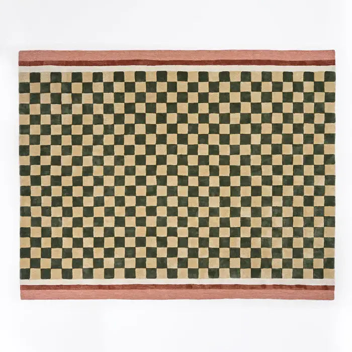 Emerald Geometric Hand-Tufted Rug