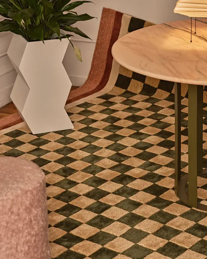 Emerald Geometric Hand-Tufted Rug