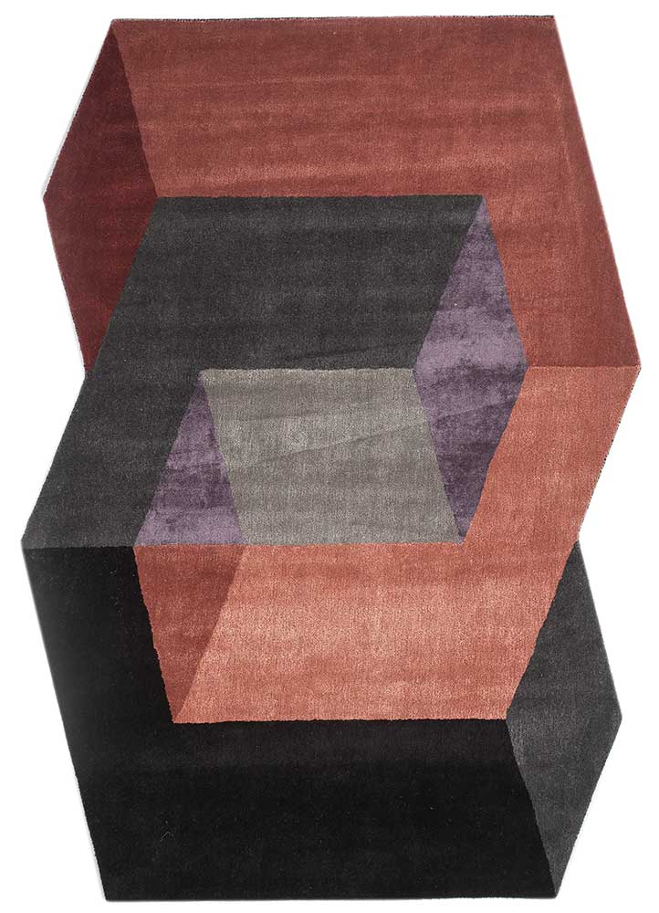 Ebony/Soft Coral Hand Tufted Rug