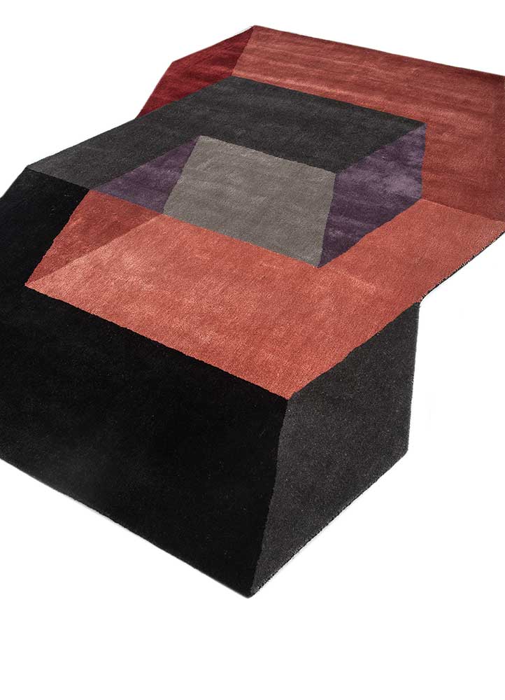 Ebony/Soft Coral Hand Tufted Rug