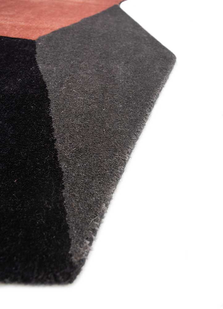 Ebony/Soft Coral Hand Tufted Rug