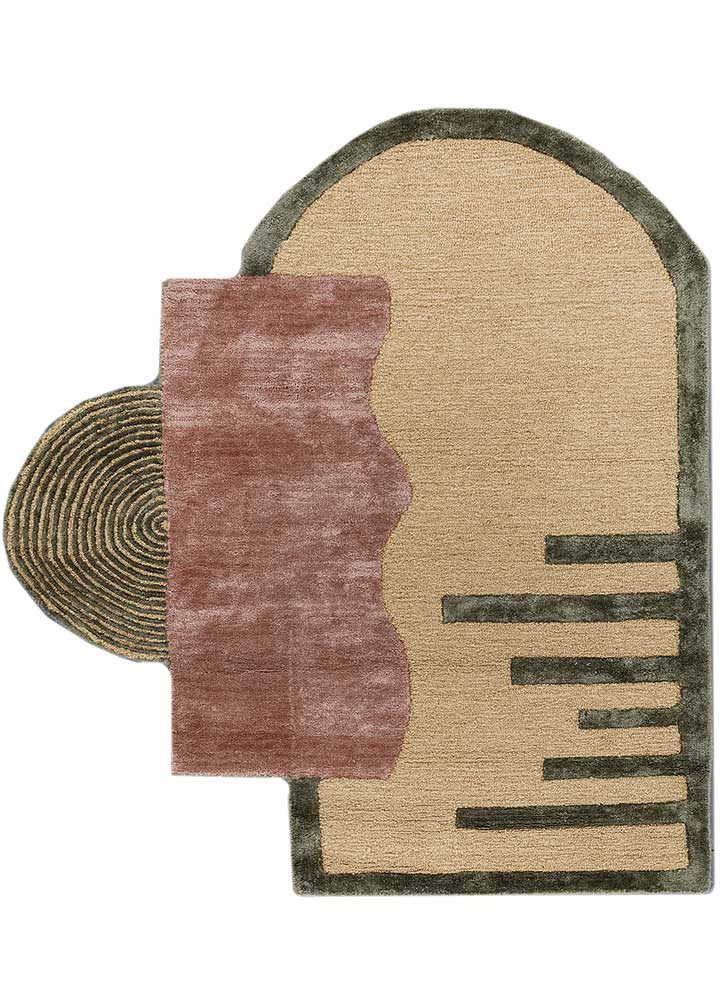 Amber Gold/Light Coral Hand Tufted Rug