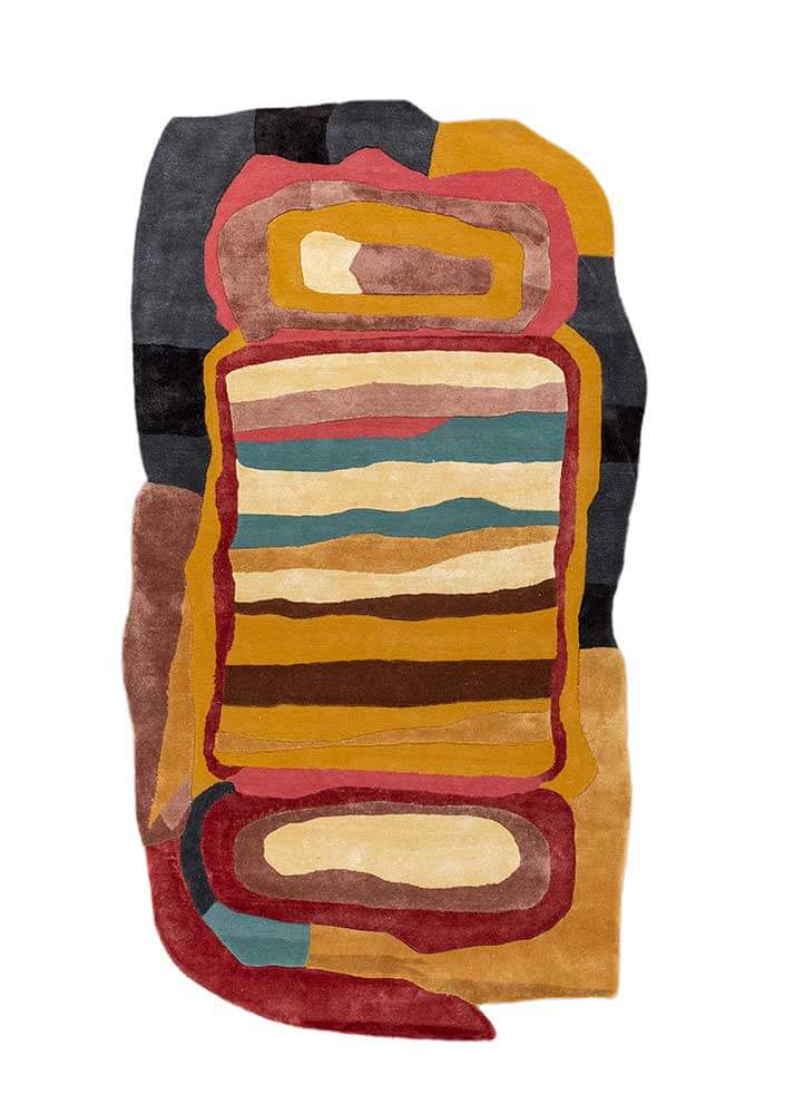 Bright Yellow/Soft Coral Hand Tufted Rug