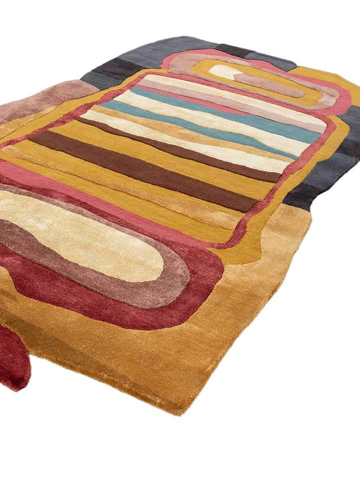 Bright Yellow/Soft Coral Hand Tufted Rug