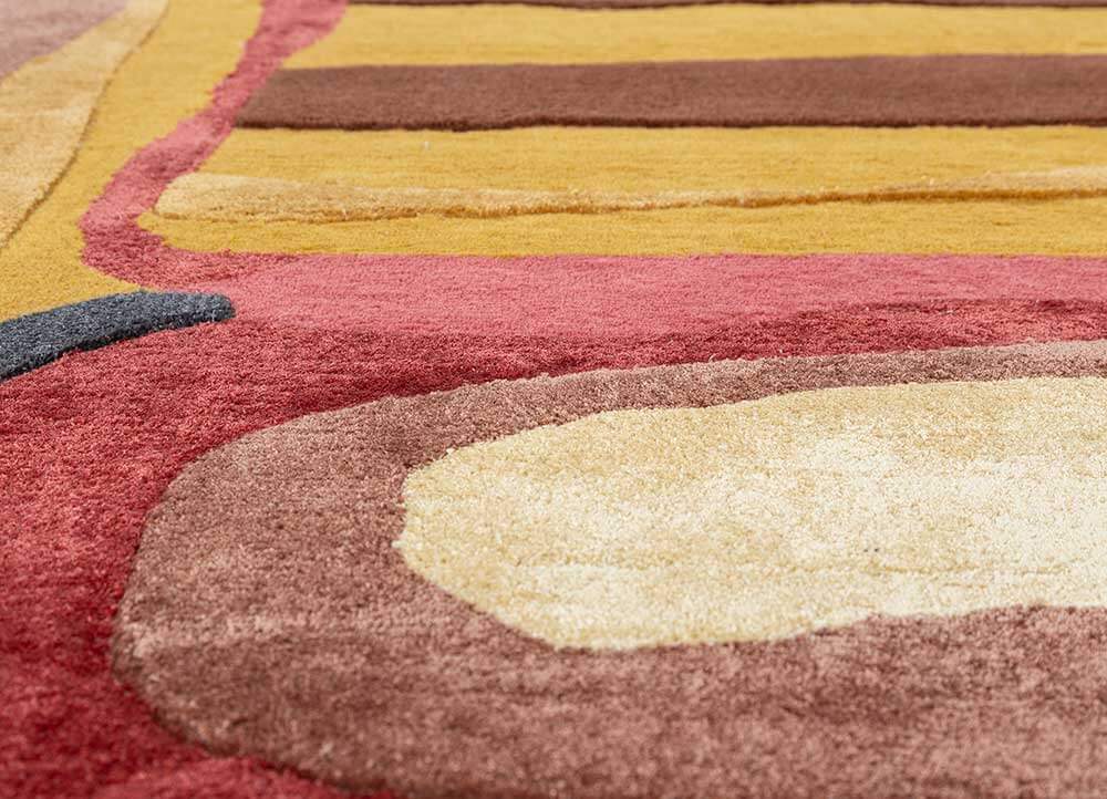 Bright Yellow/Soft Coral Hand Tufted Rug