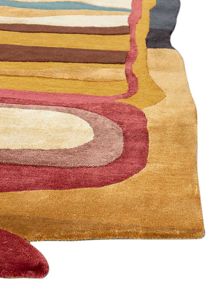 Bright Yellow/Soft Coral Hand Tufted Rug