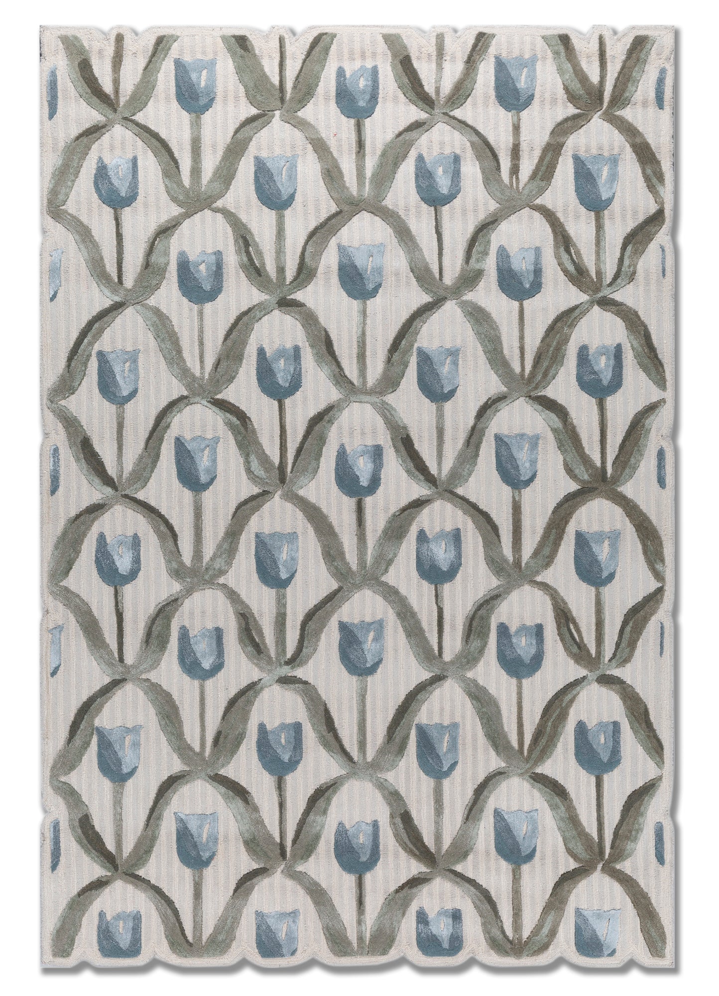 Bluebell Garden Scalloped Rug