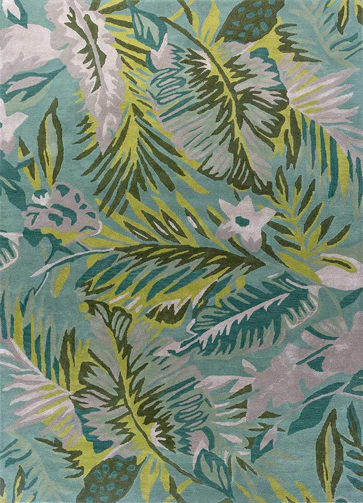 cool aqua/green Hand Tufted Rug