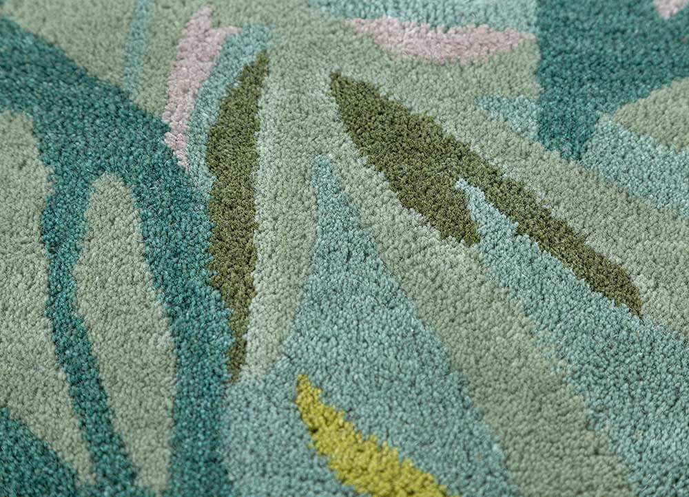 cool aqua/green Hand Tufted Rug