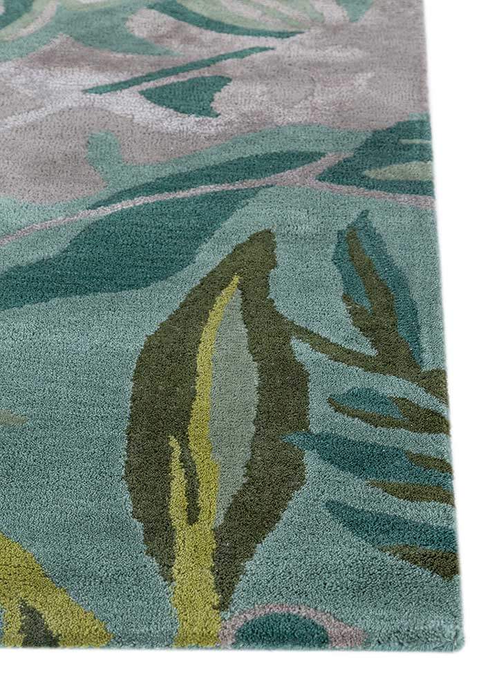 cool aqua/green Hand Tufted Rug