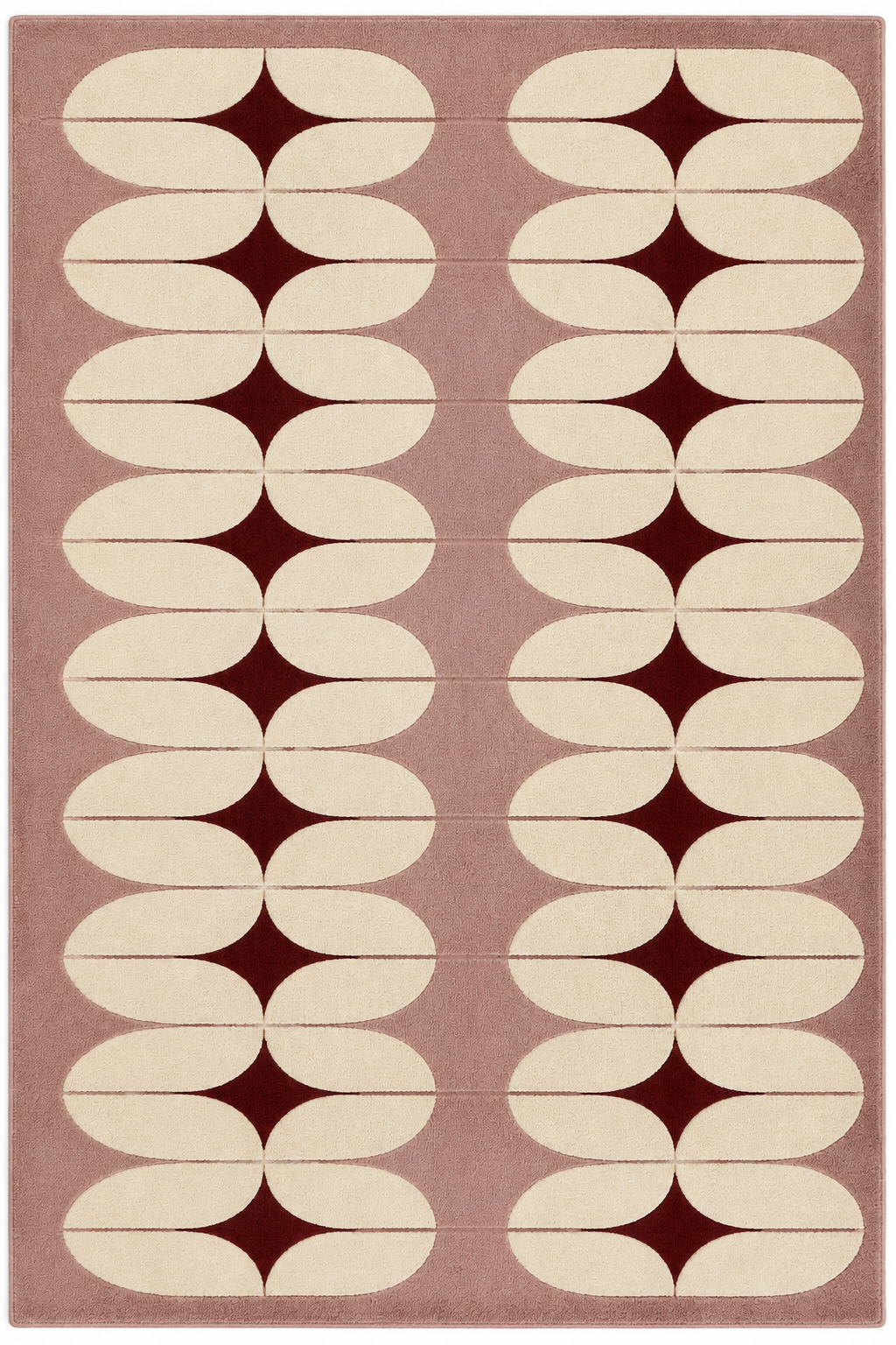 Retro Blush Geometry Rug