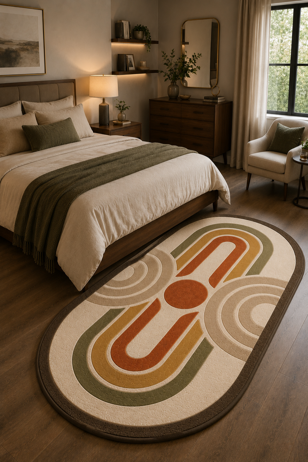 Retro Orbit Oval Rug