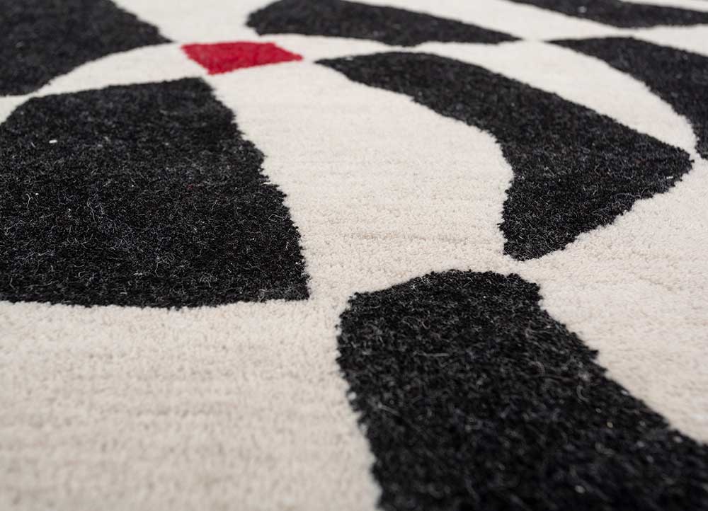white/ebony hand tufted Rugs