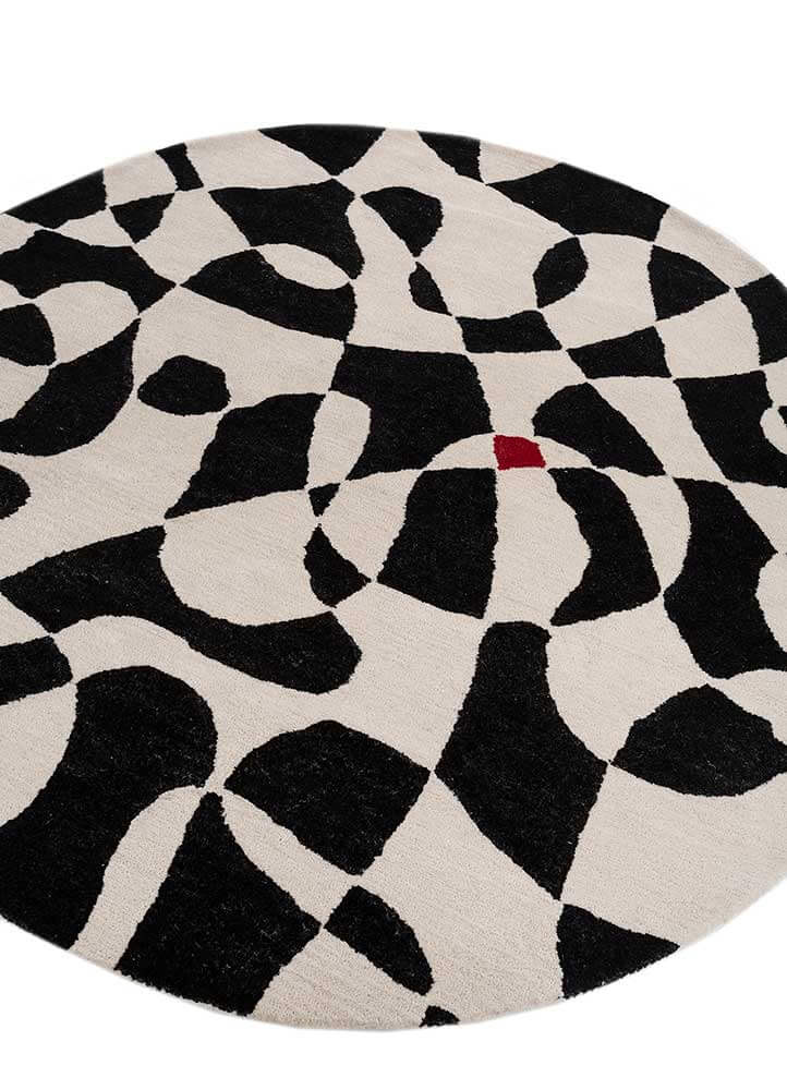 white/ebony hand tufted Rugs