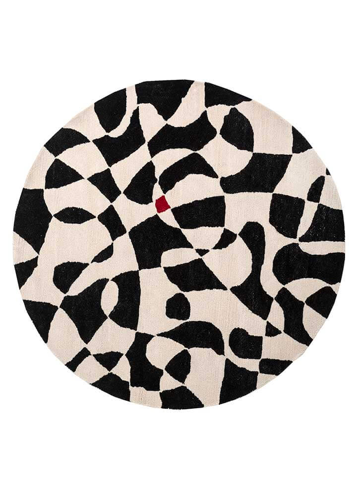 white/ebony hand tufted Rugs