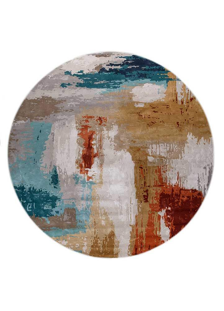 turquoise/gold hand tufted  Rugs