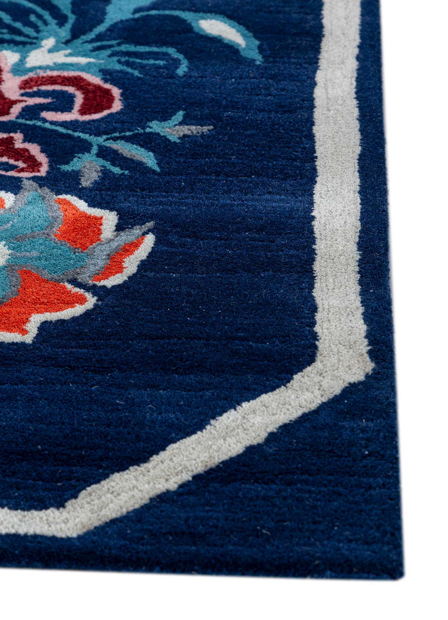 Midnight Blue Floral Rug