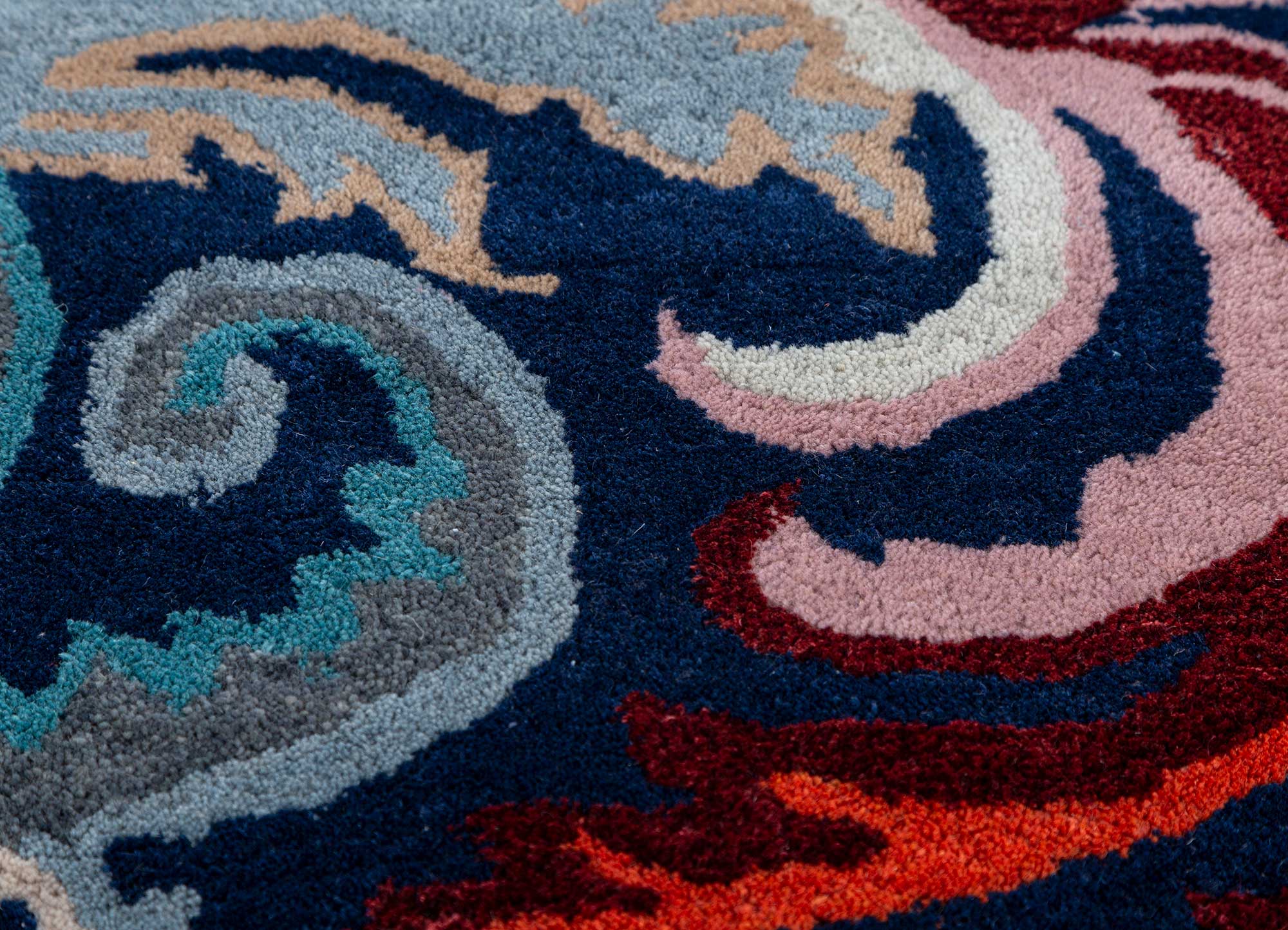 Midnight Blue Floral Rug