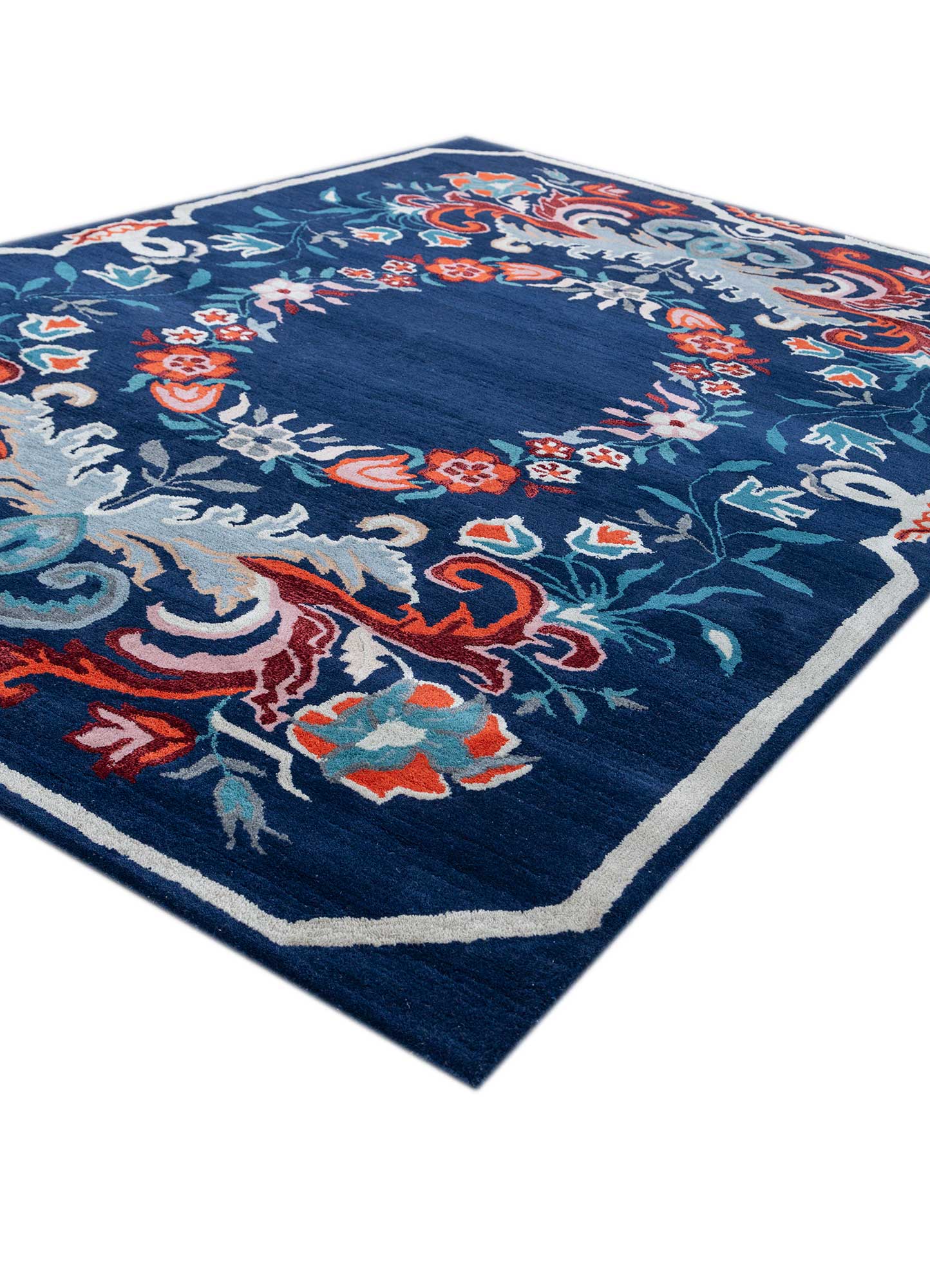 Midnight Blue Floral Rug