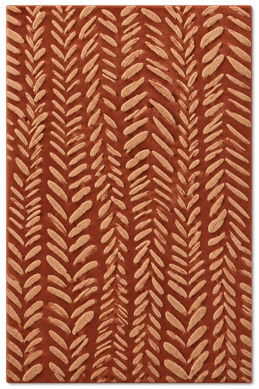 Savannah Trail Rug, a hand-tufted floral area rug with terracotta colors and leaf-inspired motifs.