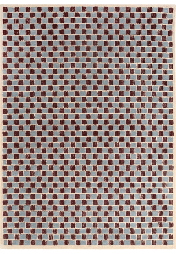 Milky Blue & Linen White Hand-Tufted Rug