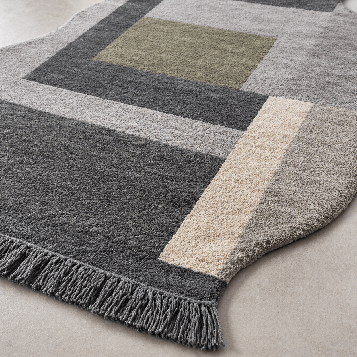 Urban Grid Form – Hand Tufted Modern Abstract Rug