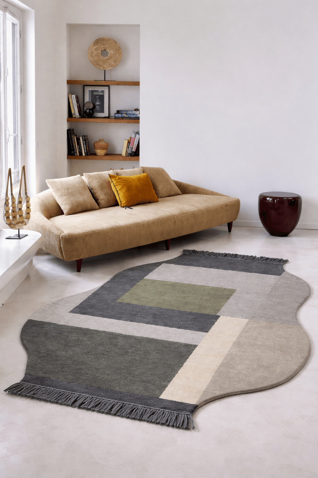 Urban Grid Form – Hand Tufted Modern Abstract Rug
