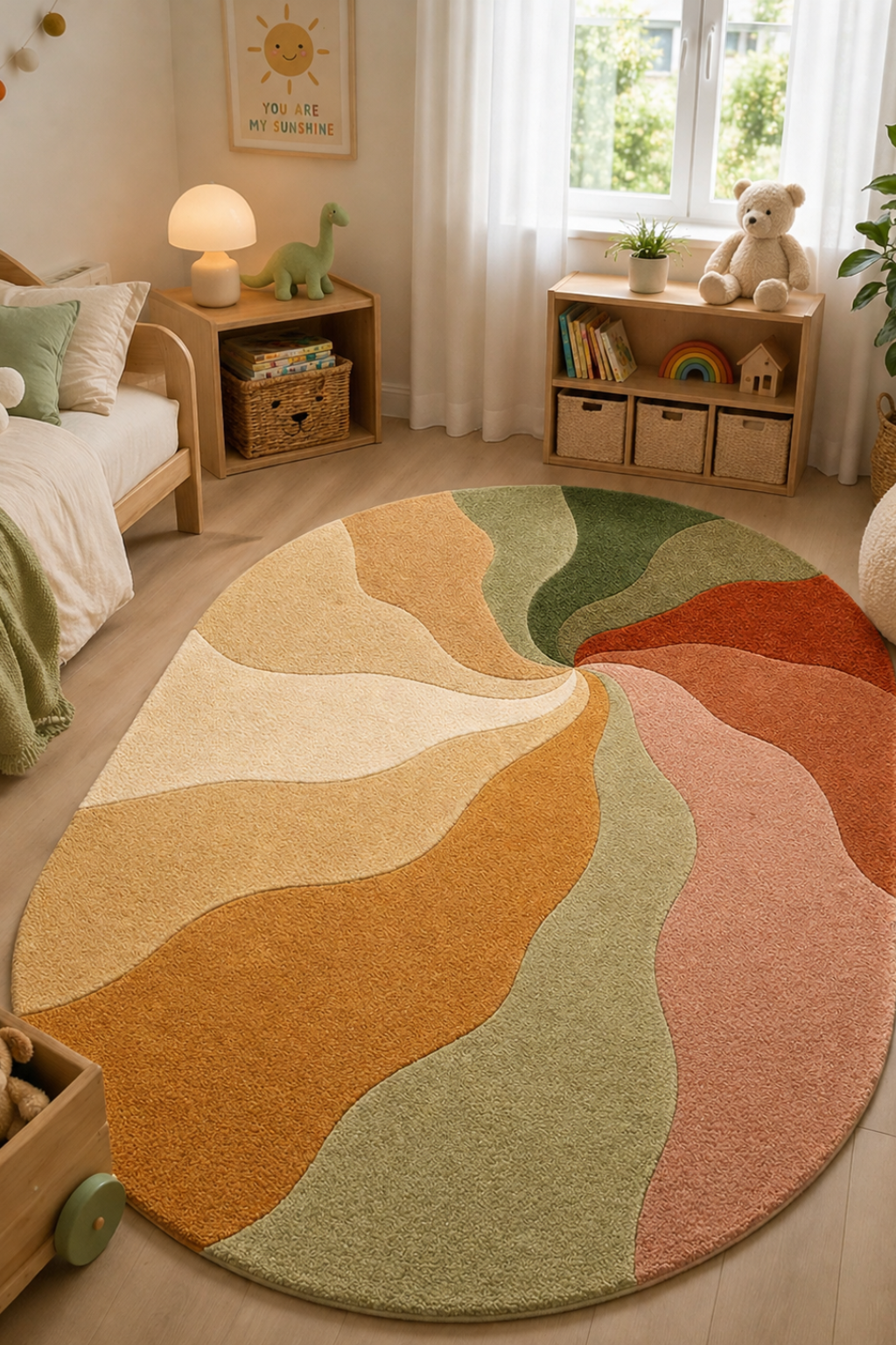 Whirlwind Meadow Oval Rug
