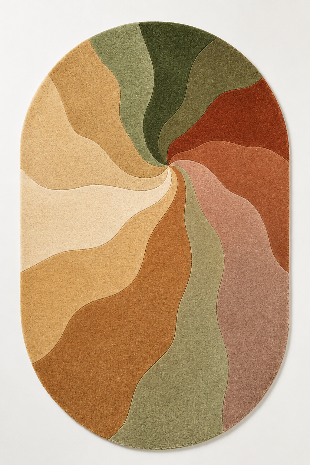 Whirlwind Meadow Oval Rug