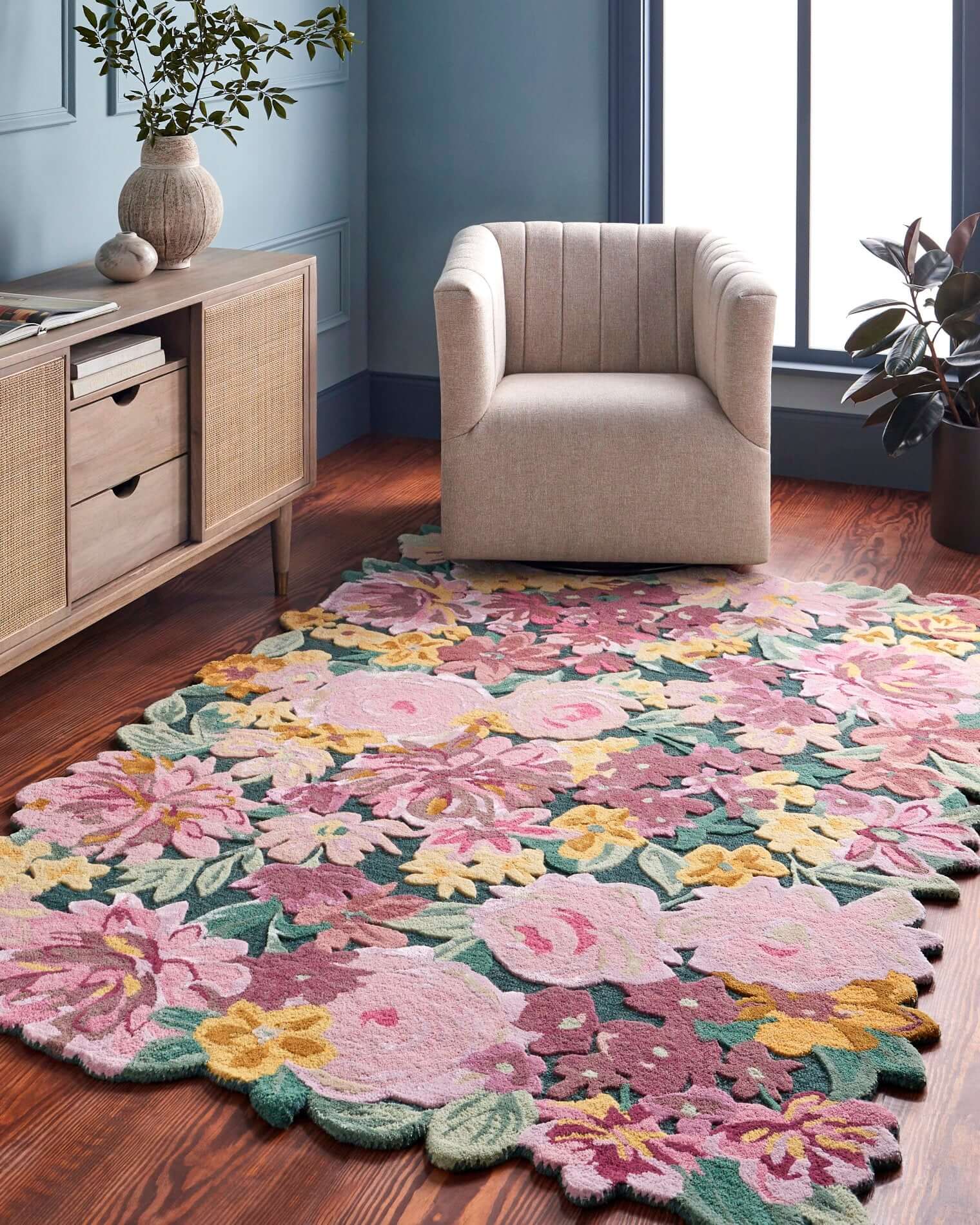 amethyst Floral Hand Tufted Rug