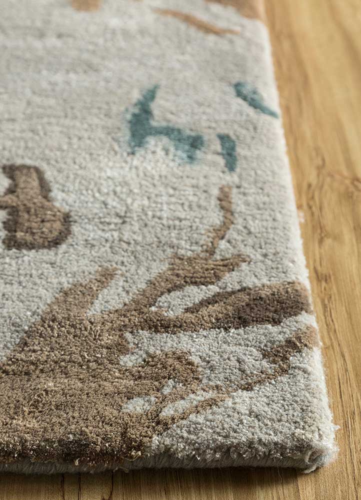 Ashwood & Seaside Blue Abstract Hand-Tufted Rug