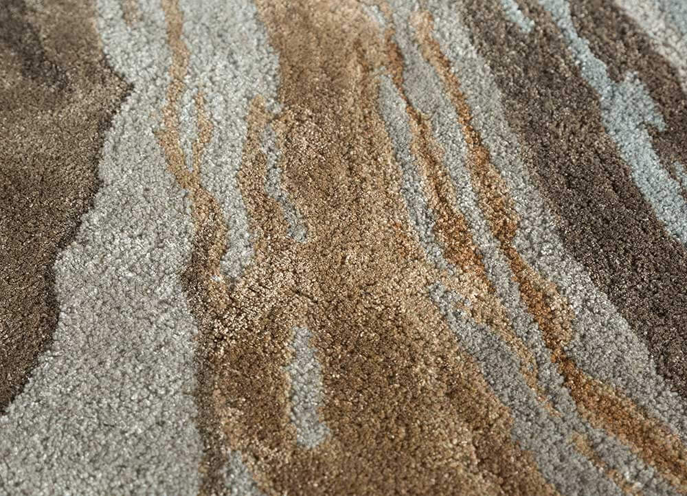 Ashwood & Seaside Blue Abstract Hand-Tufted Rug