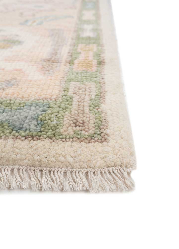 Cream White Hand-Knotted Rug