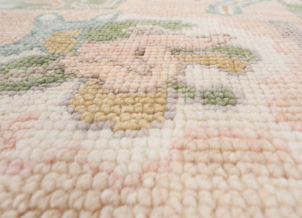 Cream White Hand-Knotted Rug