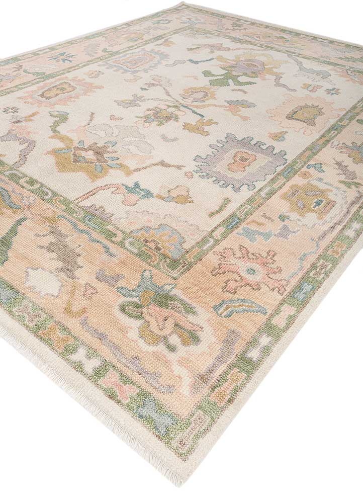 Cream White Hand-Knotted Rug