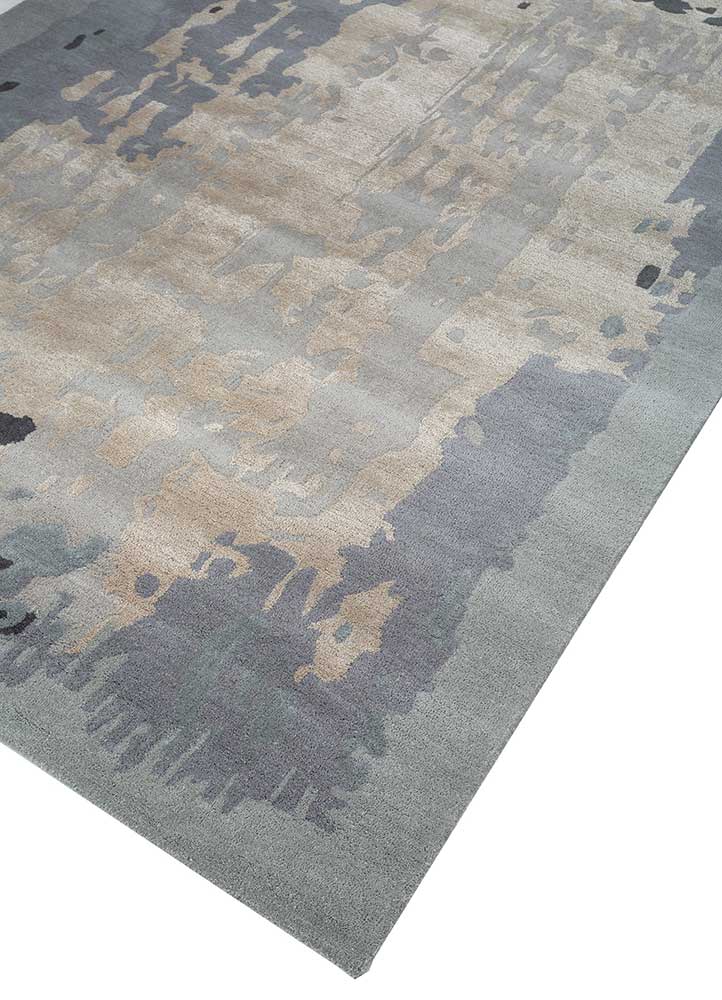 Silver Gray & Nickel Abstract Hand-Tufted Rug