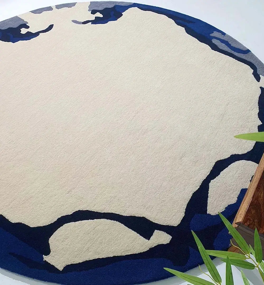 Midnight Shores – Abstract Round Rug