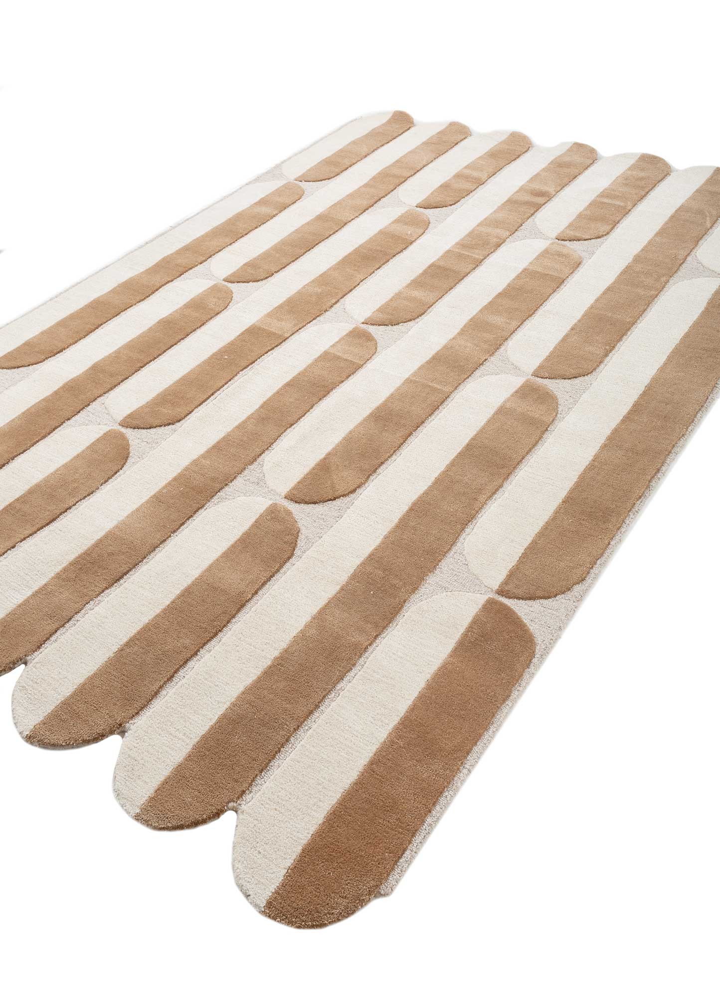 Peach Ivory Hand-Tufted Rug