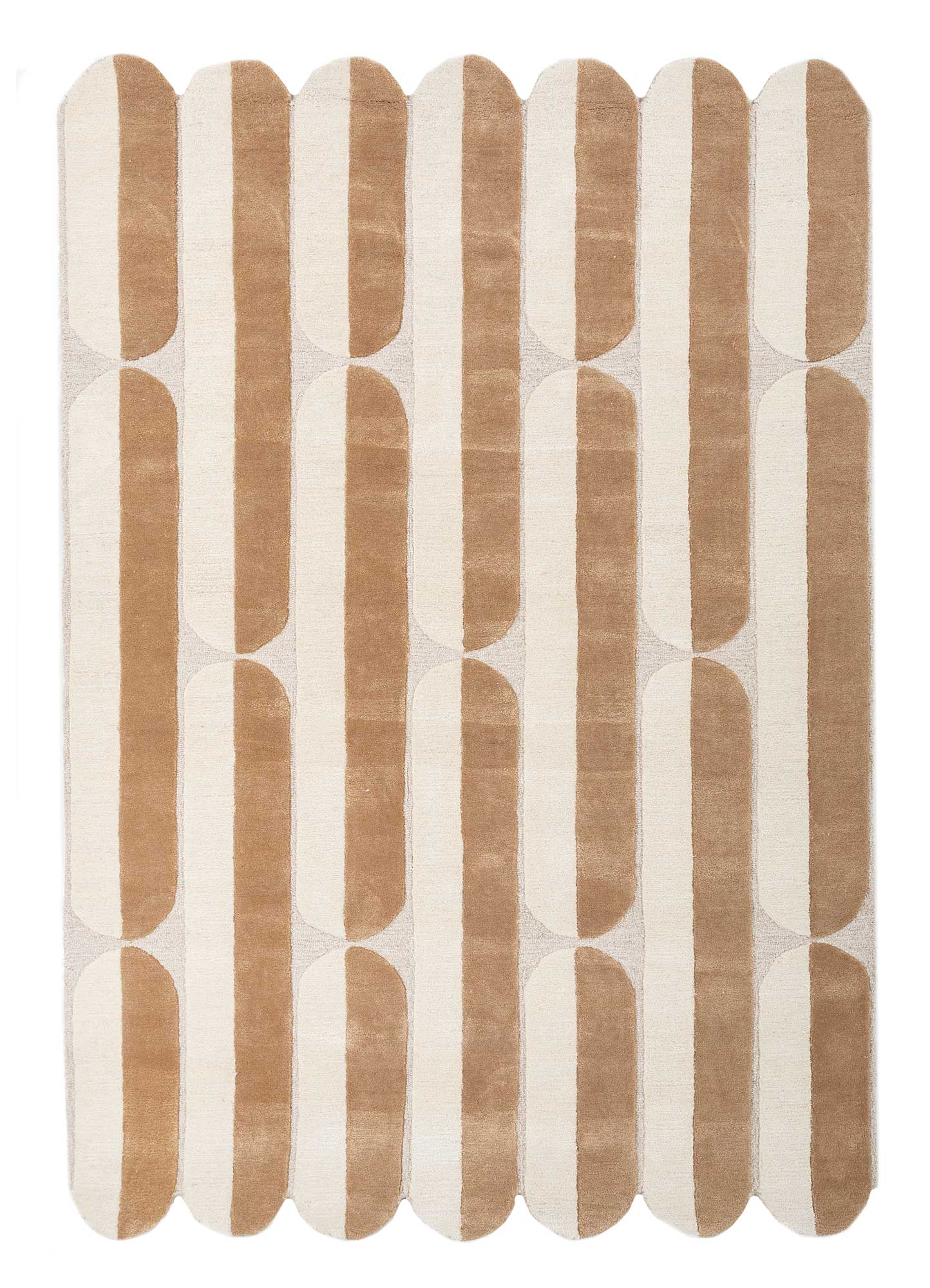 Peach Ivory Hand-Tufted Rug